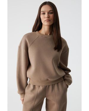 Grimelange Relaxed Crew Neck Sweatshirt - Brown