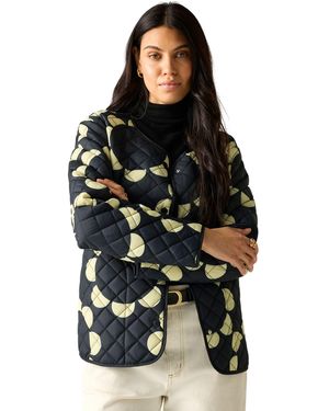 Regatta Lichtgewicht Gewatteerd Jasje Met Hoepelkragen Uit De Orla Kiely Daisy-Collectie Voor - Zwart
