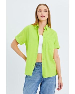 MixRay Short Sleeve Shirt With Pockets - Green