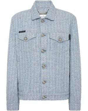 Philipp Plein Denim Jack - Blauw