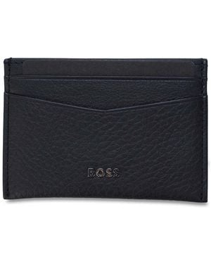 BOSS Accessories Card Holder With Metallic Logo Lettering - Blue