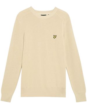 Lyle & Scott Geribbelde Raglan Trui Taupe) - Wit