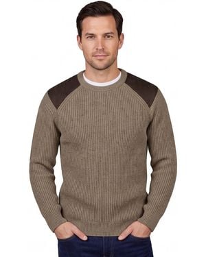 Barbour Wollen Trui Effen Khaki Normale Fit - Grijs