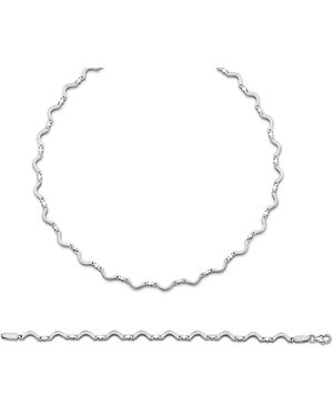 Orphelia 925 Sterling Set: Chain + Bracelet - White