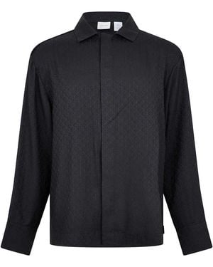 Calvin Klein Herenoverhemd Met Lange Mouwen En All-Overprint - Blauw