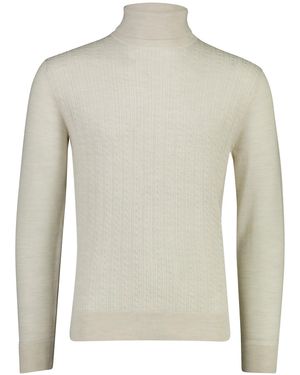 Gentiluomo Trui Creme Gebreid Merinowol - Grijs