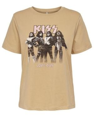 ONLY Onlkiss Ss T-Shirt Cs Nn Licht - Naturel