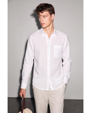 Grimelange Long Sleeve Shirt With Pocket - White