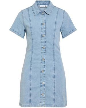 Vila Vinisa Ss Denim Dresstes Denim - Blauw