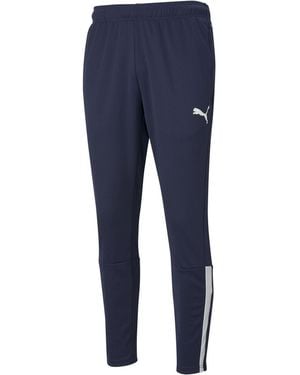 PUMA Team Liga Trainingsbroek Met Zijstreep (Marineblauw/Wit)