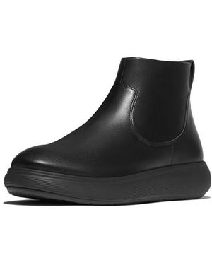 Fitflop Iq-Comff Leather Zip Ankle Boots - Zwart