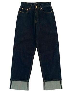 WITHBLACK Wblhazel Turn Up Jeans 00001436 - Blauw