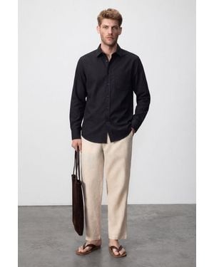 Grimelange Long Sleeve Shirt With Pocket - Black