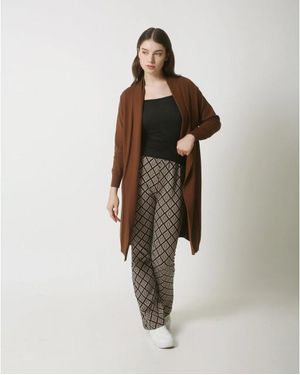 Smashed Lemon 23849 Losvallende E Cardigan - Bruin