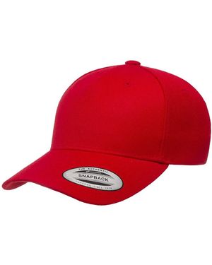 Flexfit Yp Classics Gebogen 5 Paneel Snapback Cap - Rood