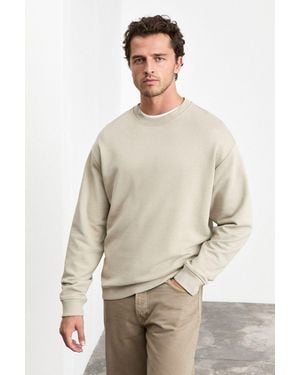Grimelange Regular Fit Crew Neck Sweatshirt - Natural