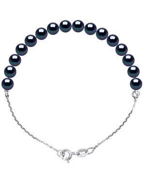 Ateliers Saint Germain Bracelet Real Cultured Freshwater Pearl Round 6-7 Mm - Blue