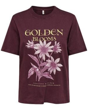 ONLY Onllucy Monja Ss Top Jrs Noos Bordeaux - Paars