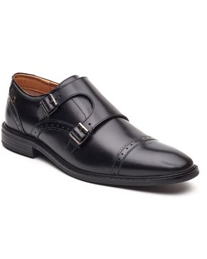 Base London Henley Monk Leather Double Shoes - Black