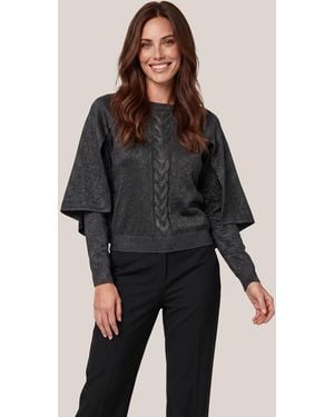 Mart Visser Clarice Lurex Cape Trui - Zwart