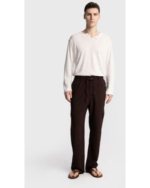 Giesto Cotton Straight-Leg Knit Trousers - White