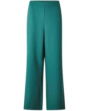 Pieces Damesbroek Met Elastische Tailleband En Wijde Pijpen (Trek) - Groen