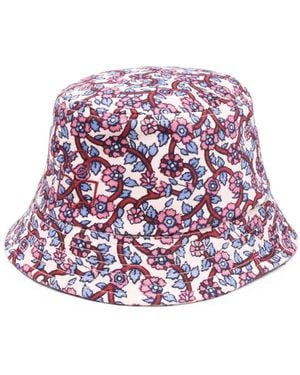 Isabel Marant Haley Bucket Hat Met Bloemenprint En Logo - Naturel