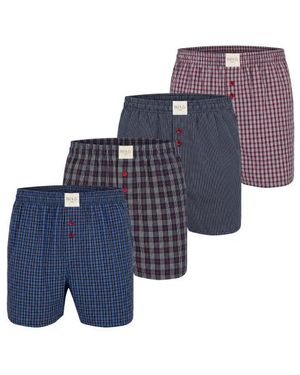 Phil & Co. Berlin Wijde Boxershorts Mulitpack 4-Pack Blauw