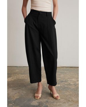Grimelange High Waist Pleated Wide Leg Trousers - Black