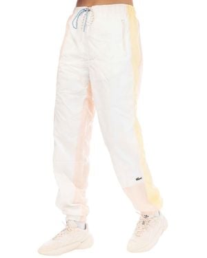 Lacoste Slanke Joggingbroek Met Kleurblokken Voor - Wit