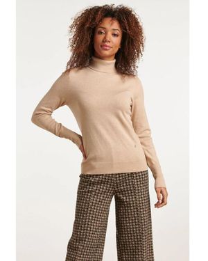 Smashed Lemon 23600 Basic Turtleneck - Naturel