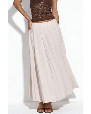 Busem High-Waist Maxi A-Line Skirt - White