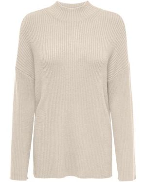 ONLY Onlkatia Ls Loose Highneck Cc Knt - Wit