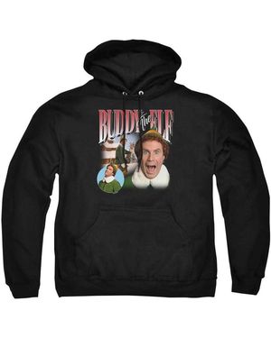 Elf Trio Buddy Retro-Kersthoodie Voor Volwassenen - Zwart