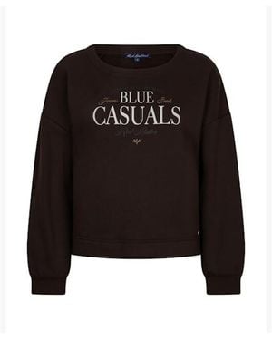 Red Button Sweater Srb5129 Terry Chestprint Espresso - Zwart