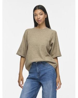 Vila Viliga 2/4 O-Neck Knit Top Noos - Naturel