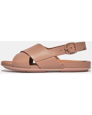 Fitflop Fit Flop Gracie Leather Crisscross Back-Strap Sandals - Pink
