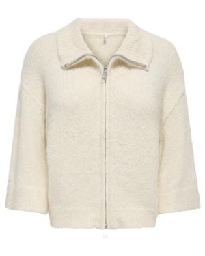 ONLY Onlmaggie 3/4 Wide Zip Cardi Cc Knt 15375131 Birch - Naturel
