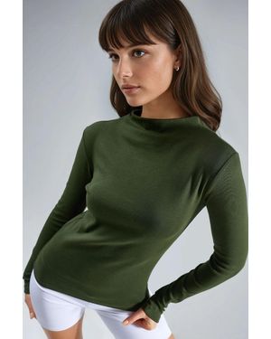 Busem Slim Fit Halve Col Blouse - Groen