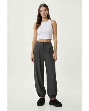 Happiness İstanbul High Waist Pleated Salwar Trousers - Grey
