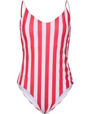 Pieces Badpak Pcbaomi Ronde Hals Rood/Wit Gestreept