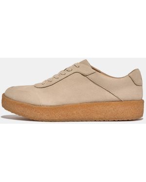 Fitflop Fit Flop Rally Tumbled-Nubuck Crepe Trainers - Brown