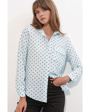 Bigdart Oversized Polka Dot Woven Shirt - White