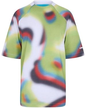 Diadora T-Shirt Met Ronde Hals En Abstracte Print Voor /Multikleurig) - Groen
