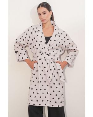 Bigdart Belted Double Breasted Trench Coat - Multicolour