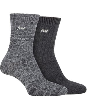 Jeep 2-Pack Hoge Prestaties Polyester Boten Sokken - Grijs