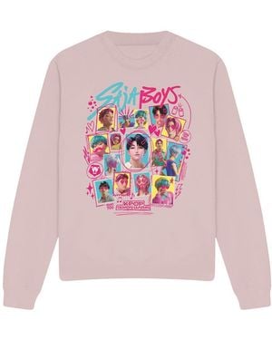 K-Pop Demon Hunters Volwassen Saja Boys Soda Pop Doodles Sweatshirt - Roze