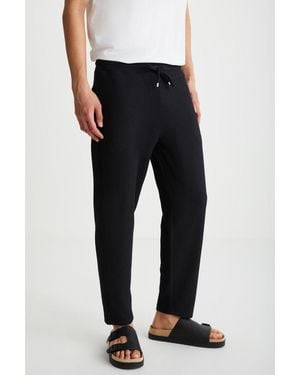 Grimelange Elastic Waist Drawstring Joggers - Black