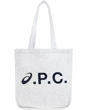 A.P.C. Apc X Asics Lou Logo Tote Bag - Wit
