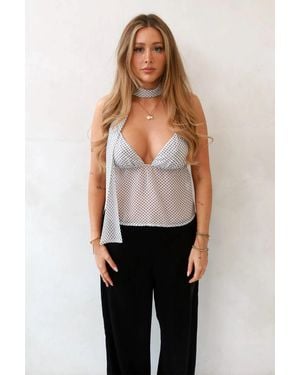 Hiccup Gabrielle Deep V-Neck Blouse - Blue